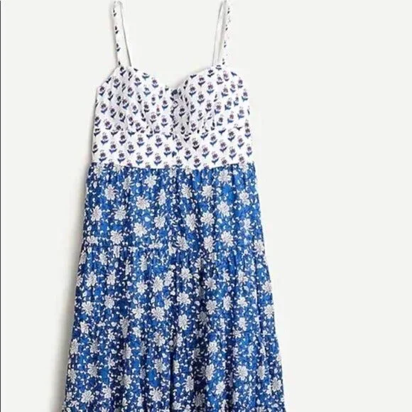 J.Crew Button-front maxi dress in mixed Print - Picture 4 of 9